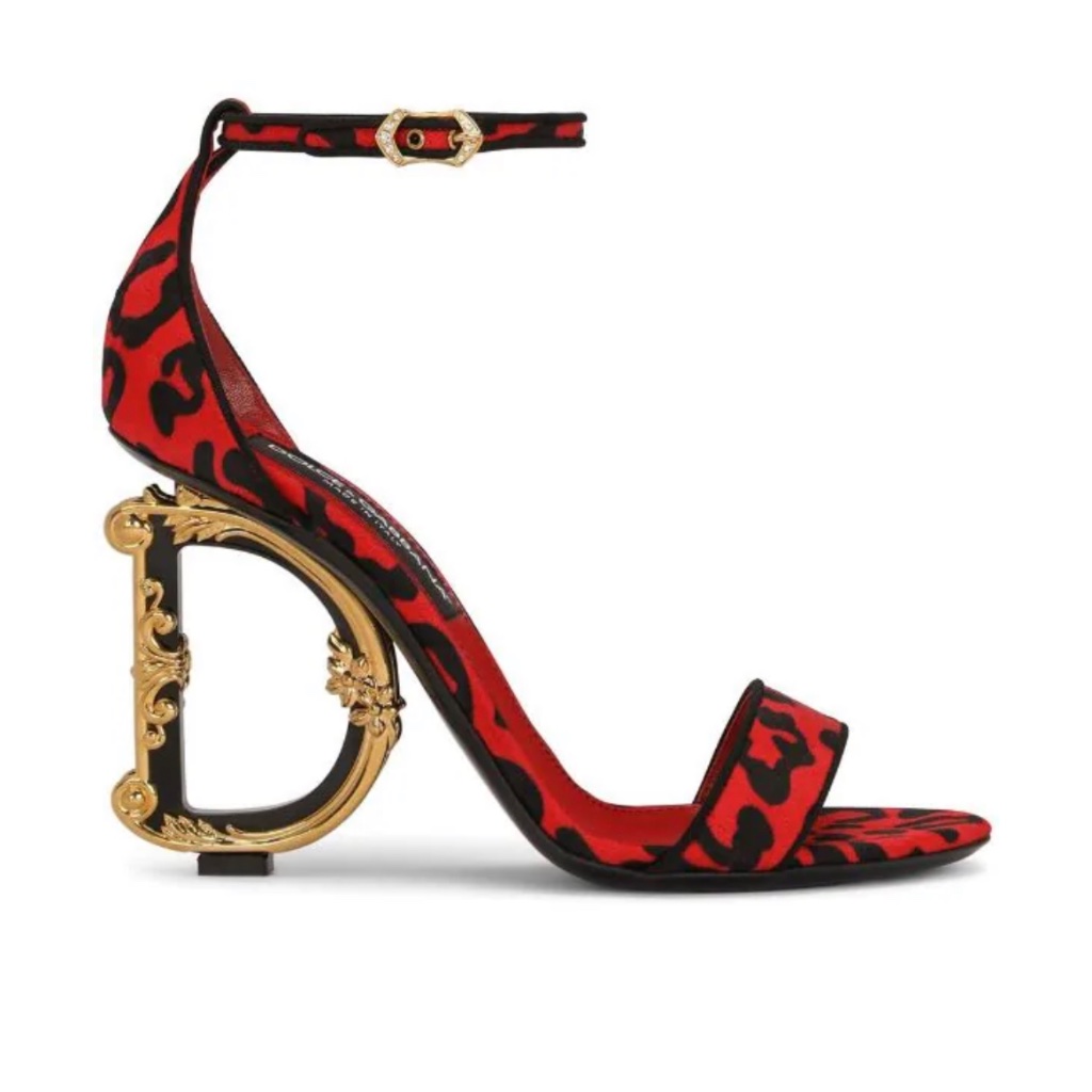 Dolce  Gabbana LogoDetail LeopardPrint Sandals 1395